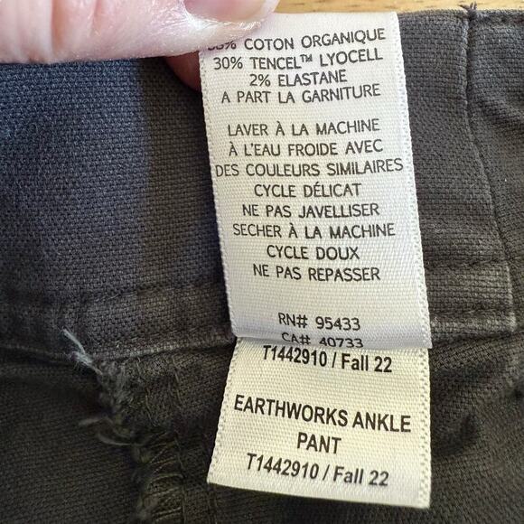 Toad And Co Pants Women's Earthworks Ankle Sz 4 Sustainable Granola Girl Gray - Picture 8 of 11